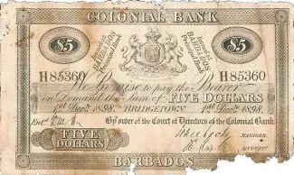 Barbados 5 Dollars, 1912 image