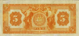 Barbados 5 Dollars, 1922 reverse