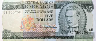 Barbados 5 Dollars, 1973 image