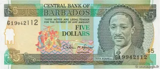Barbados 5 Dollars, 1996 image
