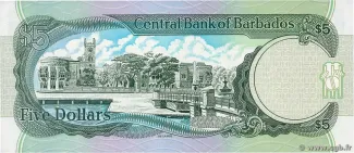 Barbados 5 Dollars, 1996 reverse