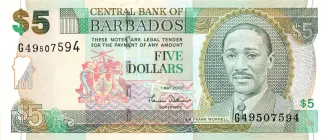 Barbados 5 Dollars, 2012 image