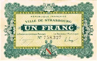 French notgeld 1 Franc, 1918 image