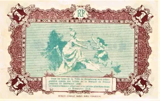 French notgeld 1 Franc, 1918 reverse