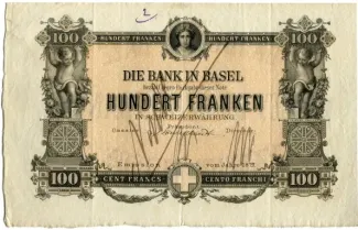 Basel 100 Francs, 1879 image