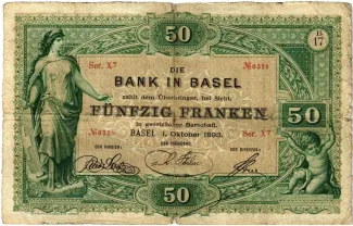Basel 50 Francs, 1906 image