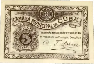 Beja, District of 5 Centavos, 1919 obverse