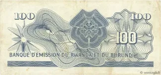 Belgian Congo, Rwanda and Urundi 100 Francs, 1960-1962 reverse