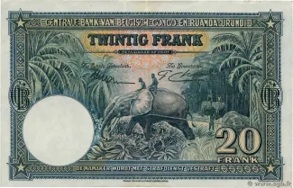Belgian Congo, Rwanda and Urundi 20 Francs, 1952 reverse