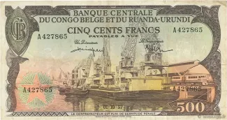 Belgian Congo, Rwanda and Urundi 500 Francs, 1957-1959