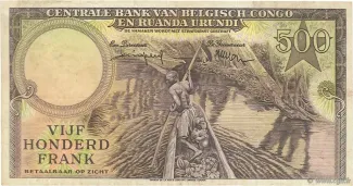 Belgian Congo, Rwanda and Urundi 500 Francs, 1957-1959 reverse