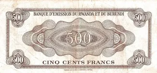Belgian Congo, Rwanda and Urundi 500 Francs, 1960-1961 reverse