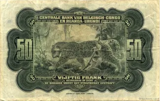 Belgian Congo, Rwanda and Urundi 50 Francs, 1952 reverse