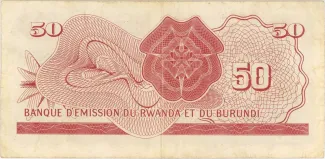Belgian Congo, Rwanda and Urundi 50 Francs, 1960 reverse