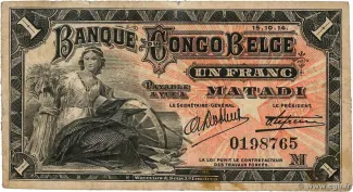 Belgian Congo 1 Franc, 1920 image