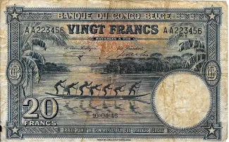 Belgian Congo 20 Francs, 1950 image
