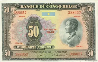 Belgian Congo 50 Francs, 1952 image