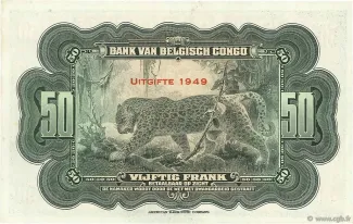 Belgian Congo 50 Francs, 1943-1952 reverse