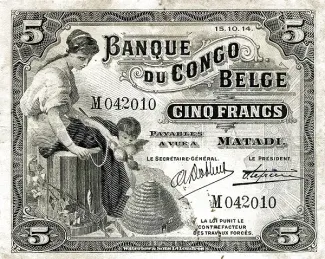 Belgian Congo 5 Francs, 1921 image