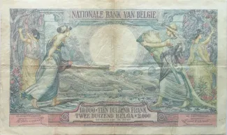 Belgium 10.000 Francs, 1929-1942 reverse