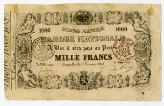 Belgium 1.000 Francs, 1851 image