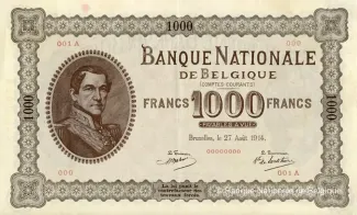 Belgium 1.000 Francs, 1914 image