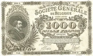 Belgium 1.000 Francs, 1918 image