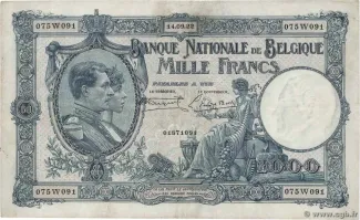 Belgium 1.000 Francs, 1927 image