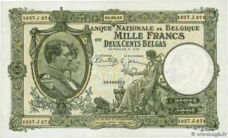 Belgium 1.000 Francs, 1939 image