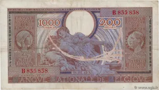 Belgium 1.000 Francs, 1943 image