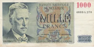 Belgium 1.000 Francs, 1958 image