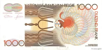 Belgium 1.000 Francs, 1980-1996 reverse