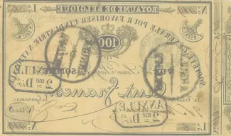 Belgium 100 Francs, 1837 reverse