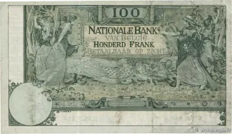 Belgium 100 Francs, 1906-1908 reverse