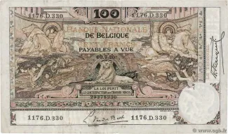 Belgium 100 Francs, 1920 image