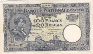 Belgium 100 Francs, 1932 image