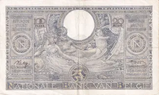 Belgium 100 Francs, 1933-1943 reverse