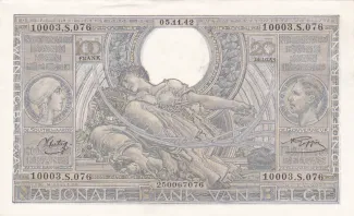 Belgium 100 Francs, 1943 image