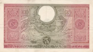 Belgium 100 Francs, 1943 reverse