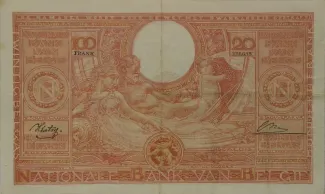 Belgium 100 Francs, 1944 reverse