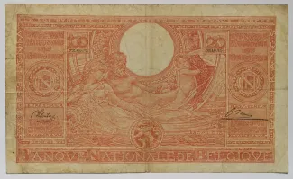 Belgium 100 Francs, 1944 reverse