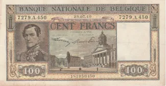 Belgium 100 Francs, 1950 image