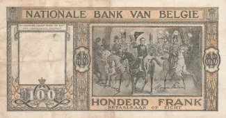 Belgium 100 Francs, 1945-1950 reverse