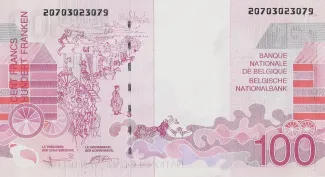 Belgium 100 Francs, 1995-1999 reverse