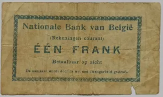 Belgium 1 Franc, 1914 reverse