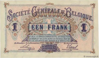 Belgium 1 Franc, 1915-1918 reverse
