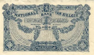 Belgium 1 Franc, 1920-1922 reverse