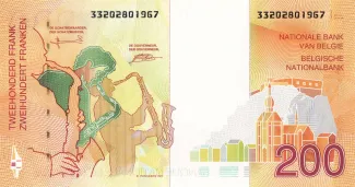 Belgium 200 Francs, 1995 reverse