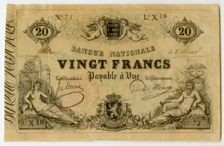 Belgium 20 Francs, 1851 image