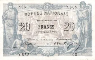 Belgium 20 Francs, 1895 image